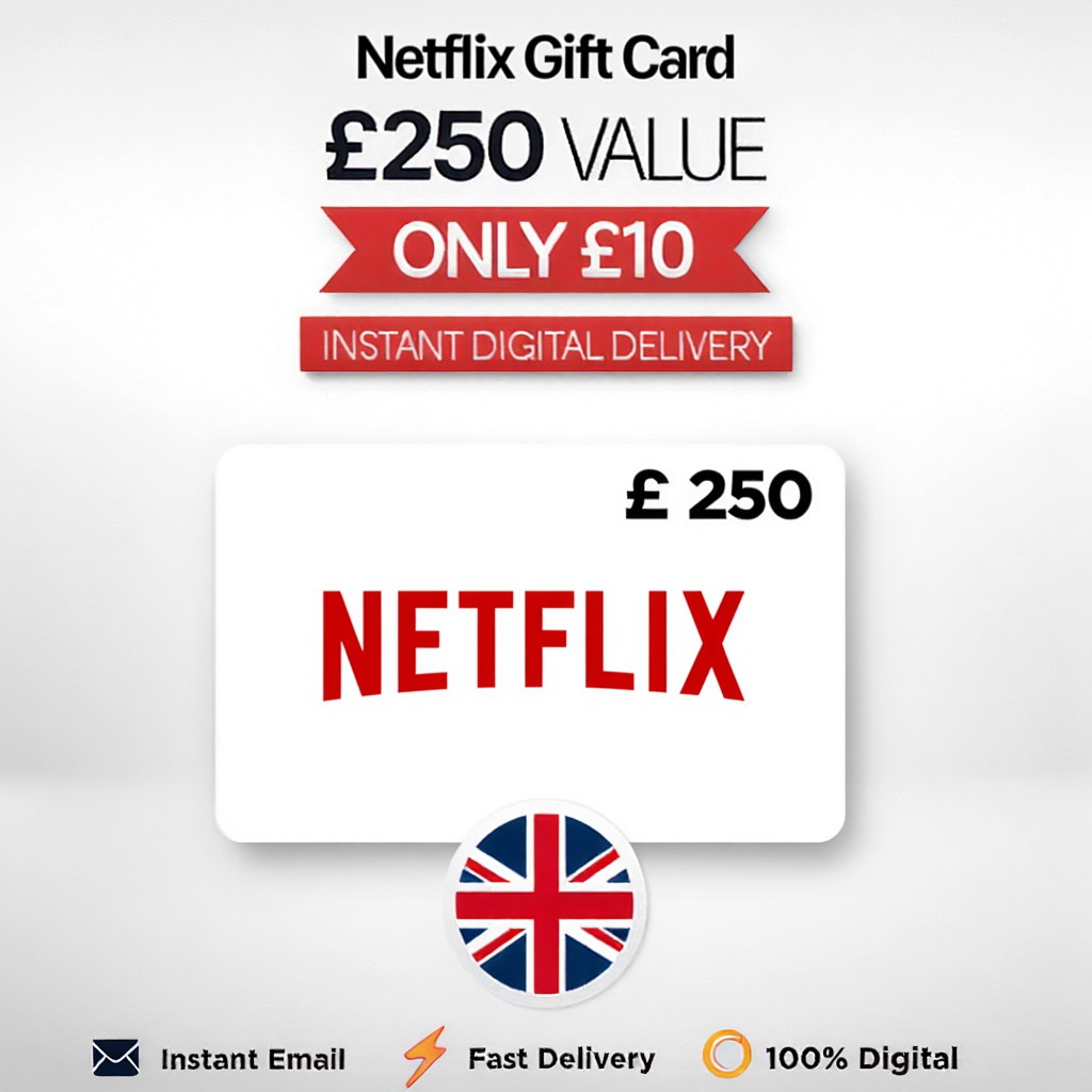 £250 Netflix – LAST FEW LEFT! £250 Streaming for £10 – Instant Code – BUY NOW BEFORE ZERO!