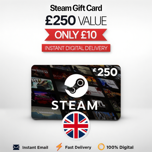 £250 Steam – PANIC MODE! £250 Gaming Wallet for £10 – Instant Code – GRAB BEFORE IT DISAPPEARS!